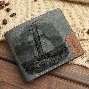 Maritime, maritime Geldbörse für Damen & Herren | Schiff Boot Geldbörse | Segelboot-Liebhaber personalisierte Geldbörse | Geschenkidee