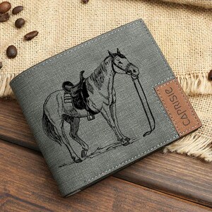 Niedliches Pferd Design Portemonnaie für Herren & Damen | Reiten Reiter Liebhaber Geschenk Geldbörse | Pferd Tiere Personalisierte Geldbörse | Geschenkidee