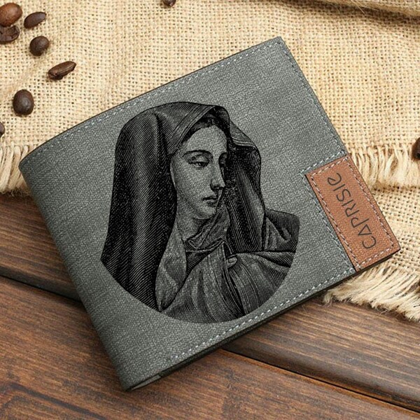 Virgin Mary Design Wallet for Men & Women | Madonna Wallet | Religious Our Lady of Guadalupe Personalized Wallet | Gift Idea