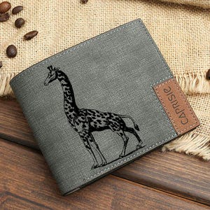Afrikanische Giraffe Geldbörse | Einzigartige Wildtier Geldbörse für Männer & Frauen | Giraffen-Liebhaber-Geldbörse | Exotische Safari Tier Geldbörse | Tierkunst Geschenkidee