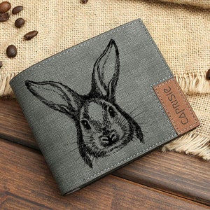 Carteira Personalizada Coelho Encantador | Carteira Masculina e Feminina Bunny Lover | Ideia de Presente Personalizado para Pet