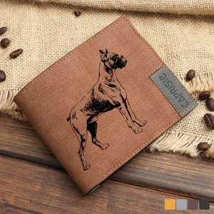 Boxer Dog Design Wallet for Men & Women Boxer Mom Wallet Dogs Pets Lover Personalized Wallet Gift Idea Brown
