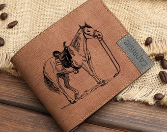 Cute Horse Design Wallet for Men & Women | Horse Riding Equestrian Lovers Gift Wallet | Horse Animals Personalized Wallet | Gift Idea
