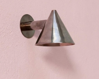 Mid-Century Modern Brass Cone Wall Sconce, Italian Sputnik Lamp
