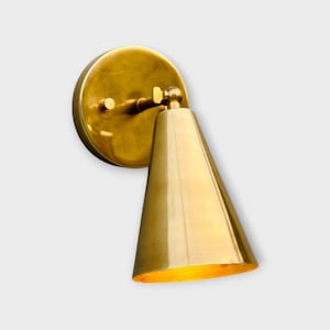 1 Light brass Wall Sconce Light | Aged Brass Well Sconce Light | Mid Century Modern Antique Brass Wall Sconce | Wall Sconce Light