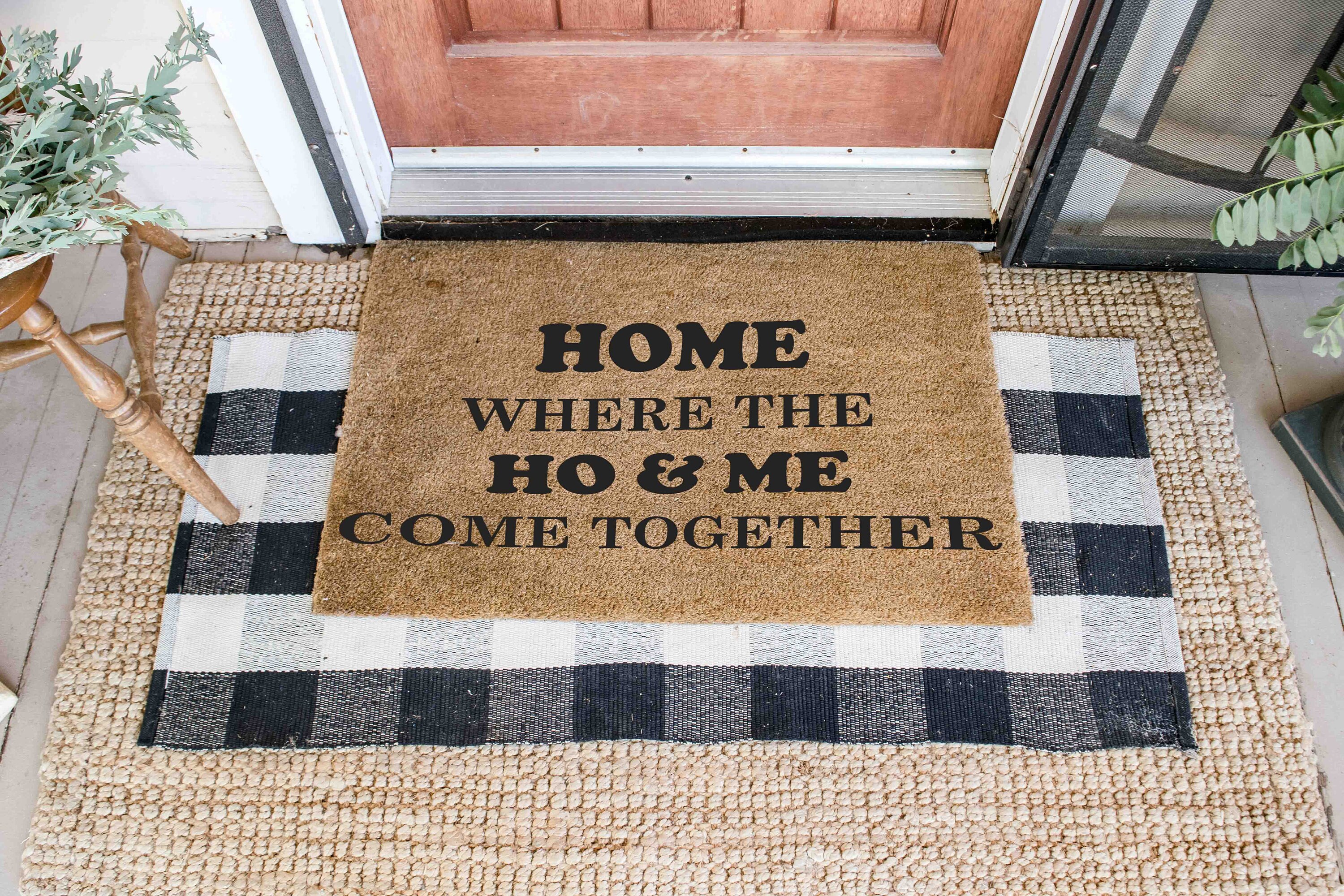 Home Where The Ho & Me Come Together Door Mat Fall Doormat Etsy