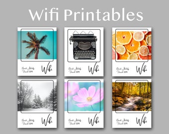 Imprimíveis de Wifi para aluguel de temporada do Airbnb - Edite online com Canva, modelo editável de Internet sem fio do Airbnb