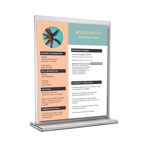 Airbnb Welcome Sign Template: Editable Vacation Rental Guide (Canva)