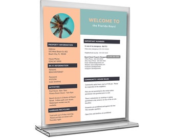 Airbnb Welcome Sign Template: Editable Vacation Rental Guide (Canva)