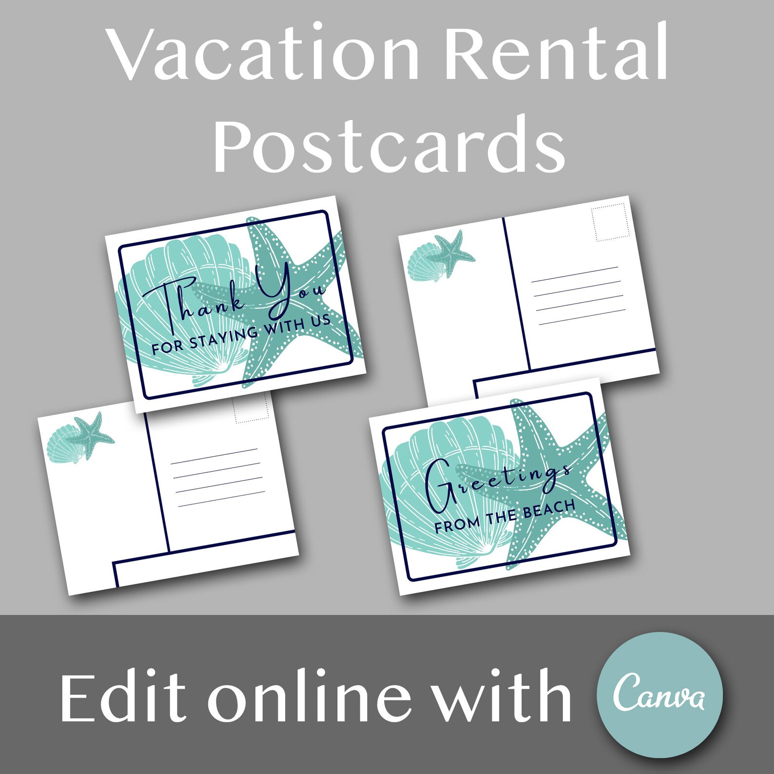 Vacation Rental Postcard Templates Edit online with Canva Etsy 日本