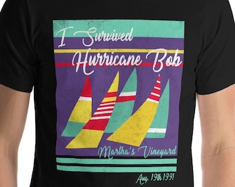 Hurricane Bob T-Shirt, Martha's Vineyard T-Shirt, Mussel Tees T-Shirt, 90's Retro T-Shirt, Vintage Style T-Shirt, Sailboat T-Shirt