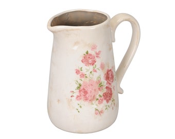 Jug, nostalgic jug, ceramic jug, country house style, vase - Shabby Chic S2 to H24cm Antique Look