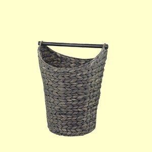 Toilet roll holder Toilet roll holder made of water hyacinth in black Storage toilet rolls Toilet roll holder Toilet paper holder image 2