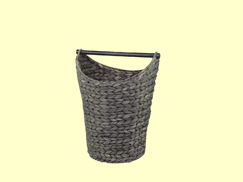 Toilet roll holder Toilet roll holder made of water hyacinth in black Storage toilet rolls Toilet roll holder Toilet paper holder image 2