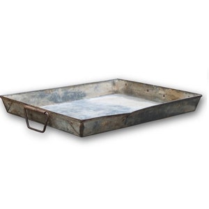 riesiges Metalltablett aus Recyclingblech Tablett Unikat ! Dekotablett aus Metall 53 cm x 40 cm