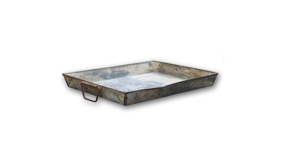 Riesiges Metalltablett aus Recyclingblech Tablett Unikat ! Dekotablett aus Metall 51 cm x 38 cm
