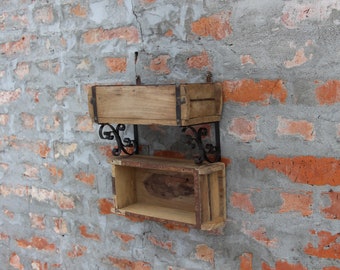 Antique wall shelf made from old brick molds * Chic, unique, handmade bathroom shelf made from brick molds