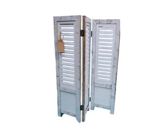 Window shutter as decoration height 70 cm 3-part - small room divider / partition - white shabby chic
