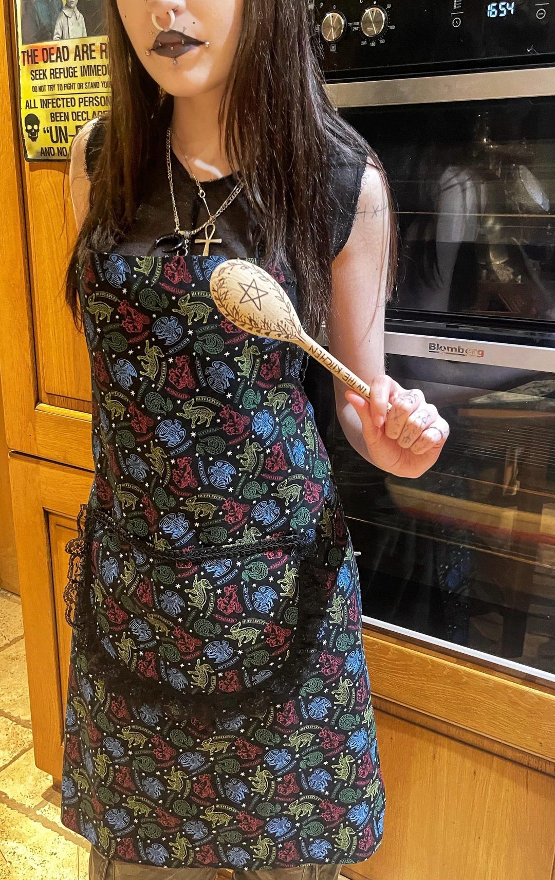 Mystical Houses Apron, Kitchen Witch, Handmade, Dark Aesthetic, Witchy ...