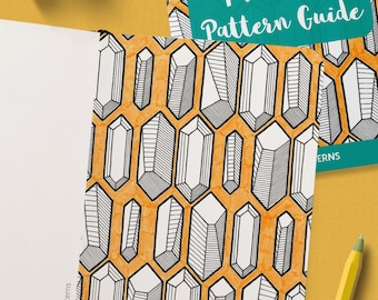 MINERALS Pattern Drawing Guide | How To Draw Geometric Patterns | Doodle Workbook with Step by Step Tutorial | Printable PDF Ebook