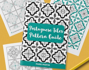 PORTUGUESE TILES Pattern Drawing Guide | How To Draw Decor Patterns | Doodle Workbook with Step by Step Tutorial | Printable PDF Ebook