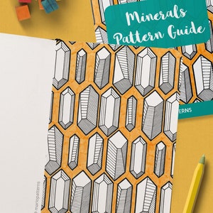 MINERALS Pattern Drawing Guide | How To Draw Geometric Patterns | Doodle Workbook with Step by Step Tutorial | Printable PDF Ebook