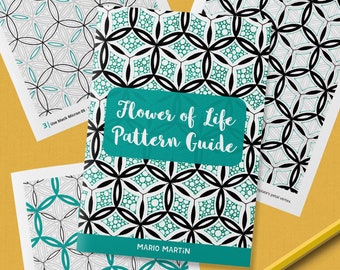 FLOWER OF LIFE Pattern Drawing Guide | How To Draw Sacred Geometry Patterns | Doodle Workbook with Step by Step Tutorial | Printable Ebook