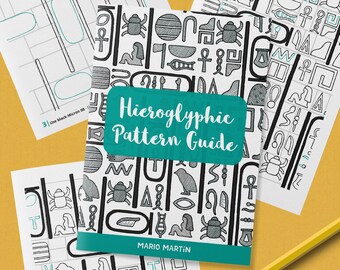 HIEROGLYPHS Pattern Drawing Guide | How To Draw Egyptian Patterns | Step by Step Tutorial + Tracing Template | Printable PDF Ebook