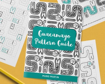 MACAW Pattern Drawing Guide | How To Draw Animal Patterns | Step by Step Tutorial + Tracing Template | Printable PDF Ebook