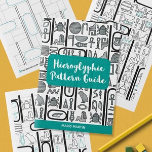 HIEROGLYPHS Pattern Drawing Guide How To Draw Egyptian Patterns Step by Step Tutorial Tracing Template Printable PDF Ebook image 1