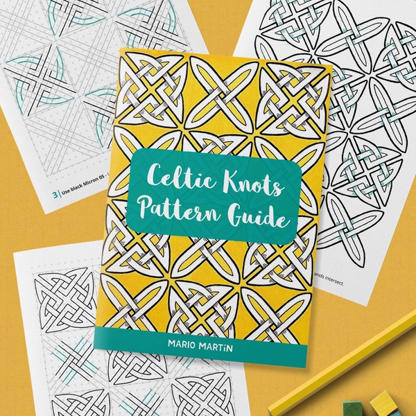 CELTIC KNOTS Pattern Drawing Guide | How To Draw Geometric Patterns | Step by Step Tutorial + Tracing Template | Printable PDF Ebook