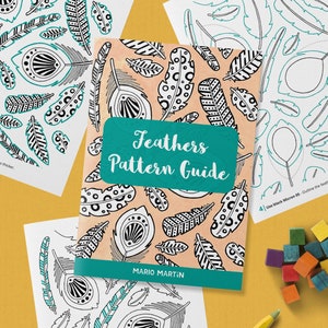 FEATHERS Pattern Drawing Guide | How To Draw Animal Patterns | Step by Step Tutorial + Tracing Template | Printable PDF Ebook
