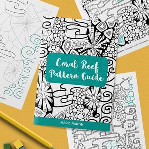 CORAL REEF Pattern Drawing Guide | How To Draw Wildlife Patterns | Step by Step Tutorial + Tracing Template | Printable PDF Ebook