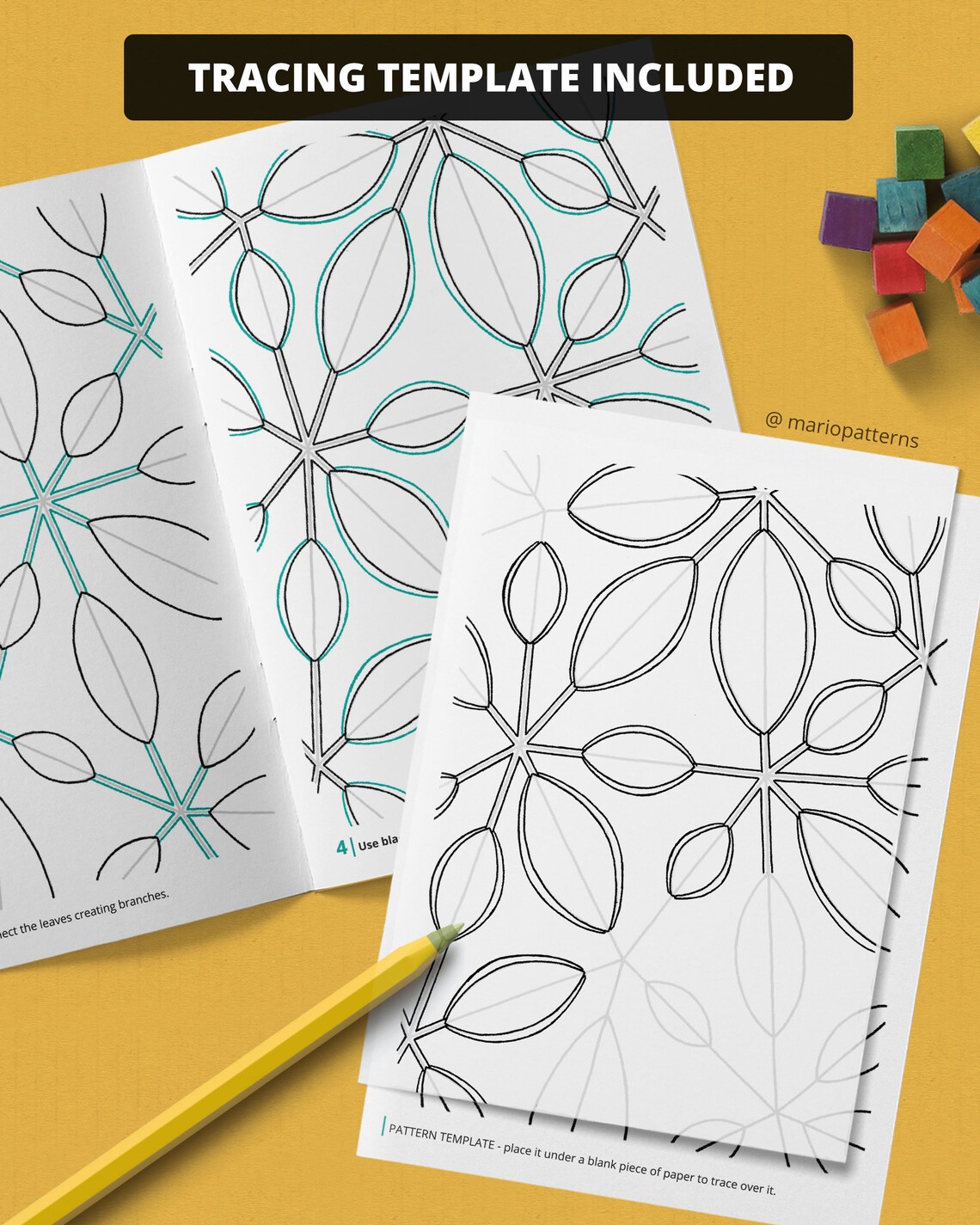 STAINED LEAVES Pattern Drawing Guide How to Draw Botanical Patterns