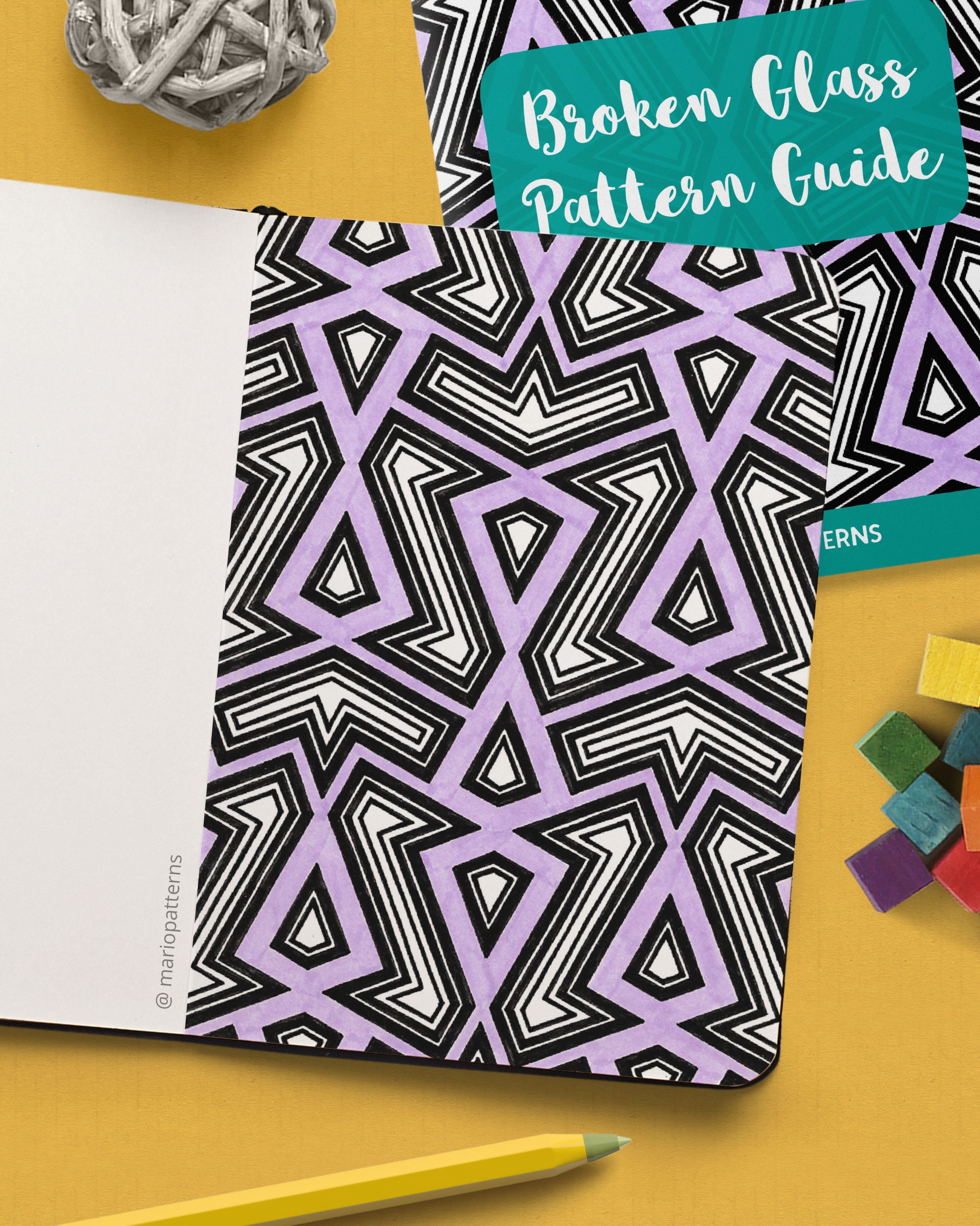BROKEN GLASS Pattern Drawing Guide How to Draw Geometric - Etsy
