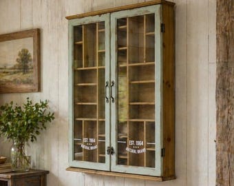 COLMAR Rustic Vintage Pigeonhole Wall Storage Unit Grid Square Organisation Apothecary Shelf Compartment Shelves Drawer Rack Display Box