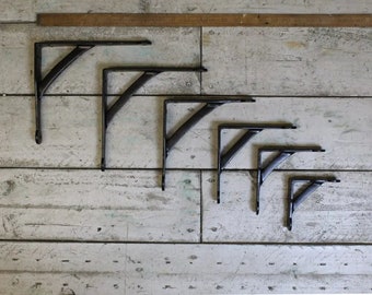 GALLOWS Pair of Heavy Duty Industrial Solid Penny End Wall Shelf Brackets Handmade in the UK
