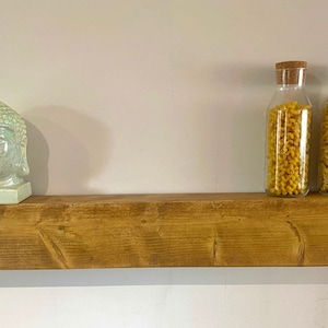 FORÊT Rustic Smooth Solid Wood Chunky Mantelpiece Over Fireplace Floating Hidden Bracket Shelf Fireboard Oak Beam