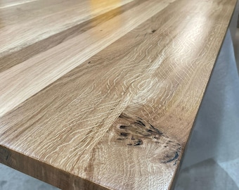 FORÈT Worktop Solid Oak Walnut Wood Chunky Desk Dining Table Top Handcrafted Solid Beech Ash Cut To Any Custom Bespoke Size Required