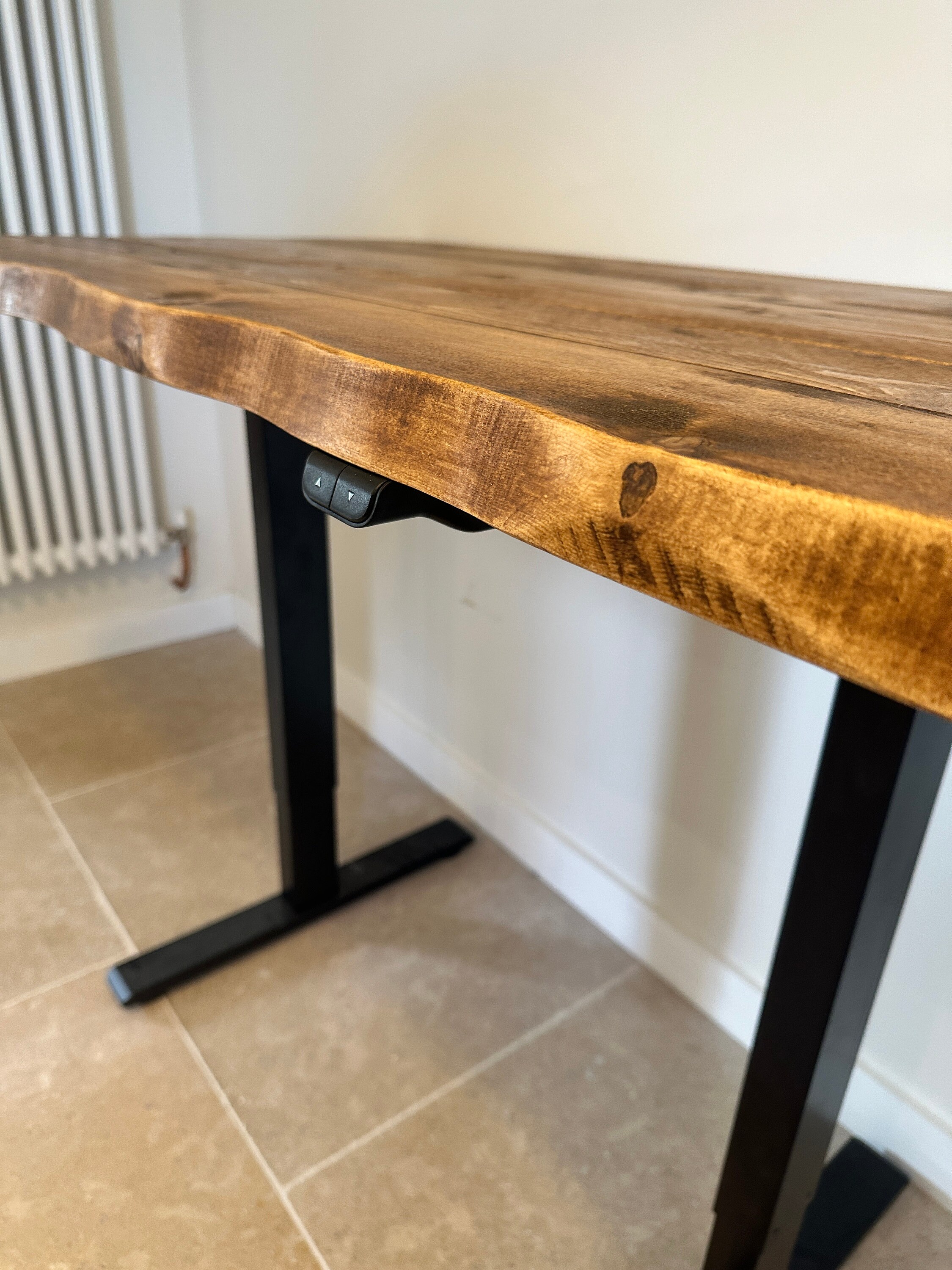 FORÈT Angled Live Edge Adjustable Height Industrial Rustic Custom Size ...