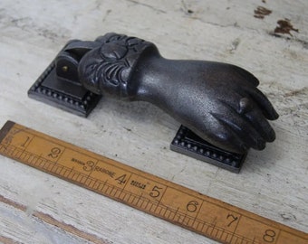 HAND Cast Iron Chunky Rustic Antique Iron Hand Forged Door Knocker Vintage Reclaimed Handmade Handle