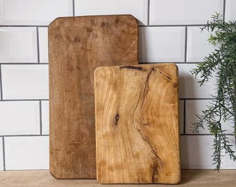 RECTANGLE Serving Board Vintage Hand-carved Rustic Solid Reclaimed Wood Charcuterie Cheese Chopping Board