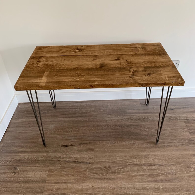 FORÊT Rustic Hairpin Leg Desk Handcrafted with Solid Wood Etsy