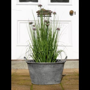 FORÉT Steel Handle Industrial Rustic Metal Hand Forged Outdoor Garden Flower Bed Planter Pot Bucket Trough