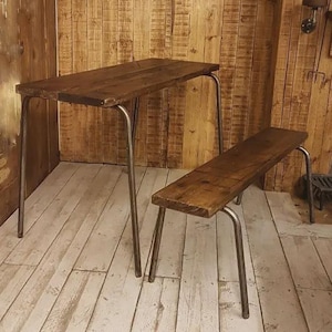 STUDENT Tubular Raw Iron Steel Single Straight Pin Scaffold Board Bench Dining Desk Table Legs Decorative Handmade in the UK
