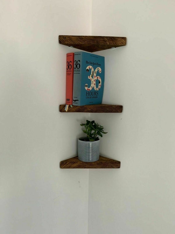 Forêt rustic industrial solid wood chunky scaffold shelves corner shelves