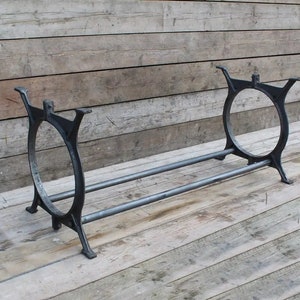 FORÉT Bamford Cast Iron Vintage Raw Steel A Frame Bench Dining Desk Table Legs