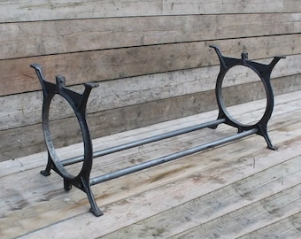 FORÉT Bamford Cast Iron Vintage Raw Steel A Frame Bench Dining Desk Table Legs