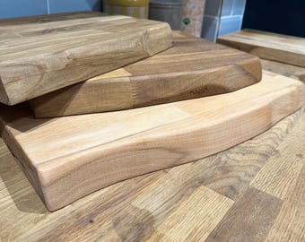 Forêt Live Edge Rustic Solid Oak Walnut Ash Iroko Wood Chunky Cutting Chopping Board Heavy Duty Butcher Block Serving Board