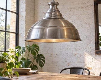 HODGSON Large Industrial Steel Pendant Hanging Light Lamp Shade Metal 500mm